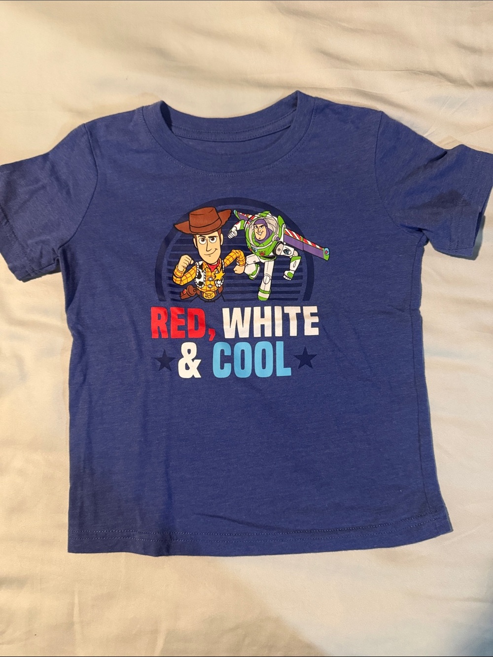 Disney Blue Tee with Red, White & Light Blue Graphic